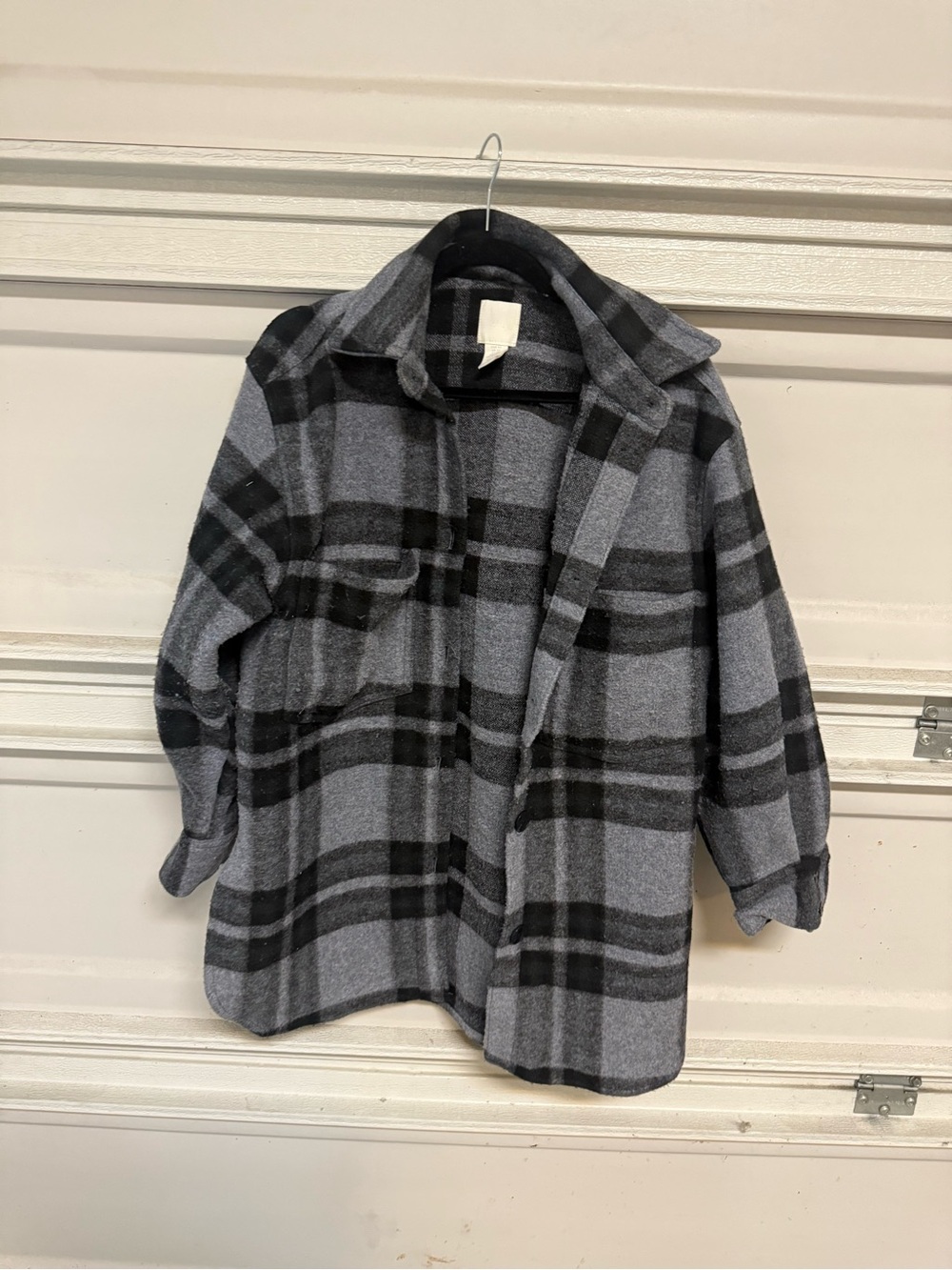 Gray and Black Plaid Shacket